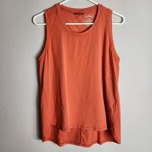 L.L. Bean Womens Petite Beyond Soft Orange Tank Top-Size SP